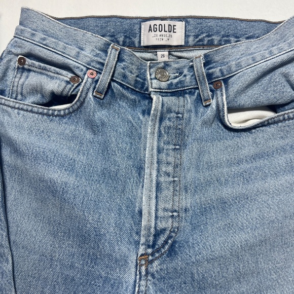 Agolde Blue Straight Leg Jeans Classic Denim - Picture 4 of 8